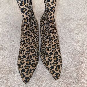 Leopard ankle sock bootie
